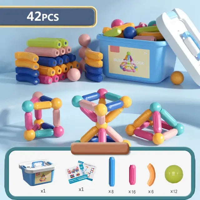 MagnaShapes™️ - Montessori Magnetic Building Blocks