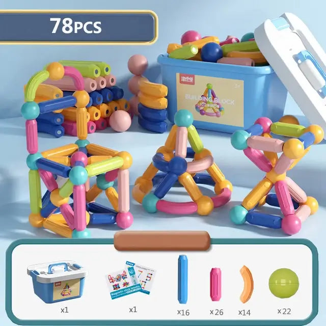 MagnaShapes™️ - Montessori Magnetic Building Blocks